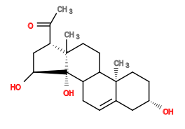 Subst // Subst = SMILES CC(=O)[C@H]3C[C@H](O)[C@]4(O)C2C/C=C\1C[C@@H](O)CC[C@]1(C)C2CC[C@]34C