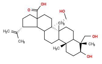 Subst // Subst = SMILES CC([C@@H]1CCC2(C(O)=O)CC[C@@]3(CO)[C@]4(C)CCC5[C@](C)(CO)[C@@H](O)CC[C@]5(C)C4CCC3C21)=C