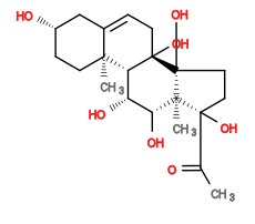 Subst // Subst = SMILES CC([C@]1(O)CC[C@]2(O)[C@]3(O)CC=C4C[C@@H](O)CC[C@]4(C)[C@@]3([H])[C@@H](O)[C@@H](O)[C@]12C)=O
