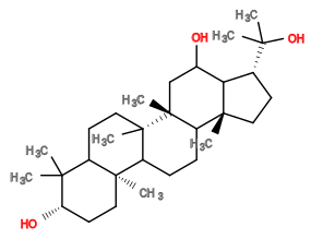 Subst // Subst = SMILES CC(C)(O)[C@@H]1CC[C@@]2(C)C1C(O)C[C@]5(C)C2CCC4[C@@]3(C)CC[C@H](O)[C@](C)(C)C3CC[C@]45C