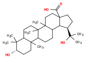 Subst // Subst = SMILES CC(C)(O)[C@@H]4CCC5(C(=O)O)CCC3(C)C(CCC2C1(C)CC[C@H](O)[C@](C)(C)C1CCC23C)C45