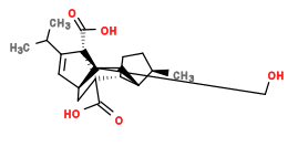 Subst // Subst = SMILES CC(C)/C3=C/[C@@H]2C[C@]4(C(=O)O)[C@@H]1CC[C@@H](C)[C@H]1C[C@@]2(CO)[C@]34C(=O)O