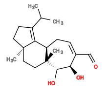 Subst // Subst = SMILES CC(C)/C3=C/2[C@H]1C/C=C(C=O)\[C@@H](O)[C@H](O)[C@]1(C)CC[C@@]2(C)CC3