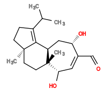 Subst // Subst = SMILES CC(C)/C3=C/2[C@H]1C[C@H](O)/C(C=O)=C\[C@H](O)[C@]1(C)CC[C@@]2(C)CC3