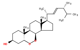 Subst // Subst = SMILES CC(C)[C@@H](C)/C=C/[C@@H](C)[C@H]1CC[C@@H]3[C@]1(C)CC[C@@H]4[C@@]2(C)CC[C@H](O)C[C@]25CC[C@]34OO5