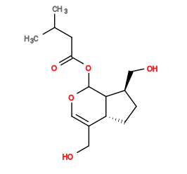 Subst // Subst = SMILES CC(C)CC(O[C@H]1[C@@]2([H])[C@@](CC[C@@H]2CO)([H])C(CO)=CO1)=O
