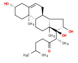 Subst // Subst = SMILES CC(C)CCC(=O)[C@@H](C)[C@@]1(O)[C@@H](O)C[C@H]2[C@@H]3CC=C4C[C@@H](O)CC[C@]4(C)[C@H]3CC[C@@]21C