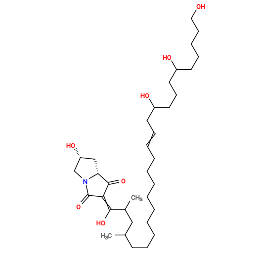 Subst // Subst = SMILES CC(CC(C(O)=C1C([C@H]2C[C@@H](O)CN2C1=O)=O)C)CCCCCCCCCC=CCC(O)CCCC(O)CCCCCO