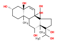 Subst // Subst = SMILES CC(O)[C@]3(O)CC[C@]4(O)[C@]2(O)/C=C\[C@@]1(O)C[C@@H](O)CC[C@]1(C)C2C[C@@H](O)[C@]34C