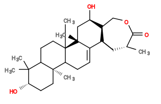 Subst // Subst = SMILES CC1(C)[C@@H](O)CC[C@@]2(C)C1CC[C@]6(C)C2C/C=C\5C3C[C@]4(C)CC[C@]3(COC4=O)[C@H](O)C[C@]56C