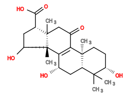 Subst // Subst = SMILES CC1(C)[C@@H](O)CC[C@]2(C)/C4=C([C@@H](O)C[C@@H]12)/[C@]3(C)[C@H](O)C[C@H](C(=O)O)[C@@]3(C)CC4=O