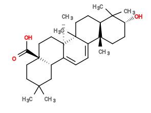 Subst // Subst = SMILES CC1(C)[C@H](O)CC[C@]2(C)C3=CC=C4[C@]5([H])CC(C)(C)CC[C@@](C(O)=O)5CC[C@](C)4[C@@](C)3CC[C@@]12[H]
