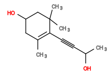 Subst // Subst = SMILES CC1(C)C(C#CC(O)C)=C(C)CC(O)C1