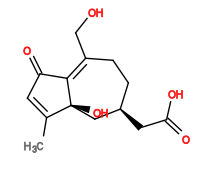 Subst // Subst = SMILES CC1=CC(=O)C2=C(CO)CC[C@@H](CC(=O)O)C[C@]12O