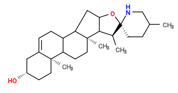 Subst // Subst = SMILES CC1CC[C@@]6(NC1)OC5CC4C3C/C=C\2C[C@@H](O)CC[C@]2(C)C3CC[C@]4(C)C5[C@@H]6C