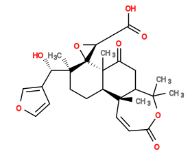 Subst // Subst = SMILES CC4(C)OC(=O)/C=C\[C@]5(C)[C@H]3CC[C@@](C)([C@@H](O)c1ccoc1)[C@]2(O[C@H]2C(=O)O)[C@]3(C)C(=O)CC45