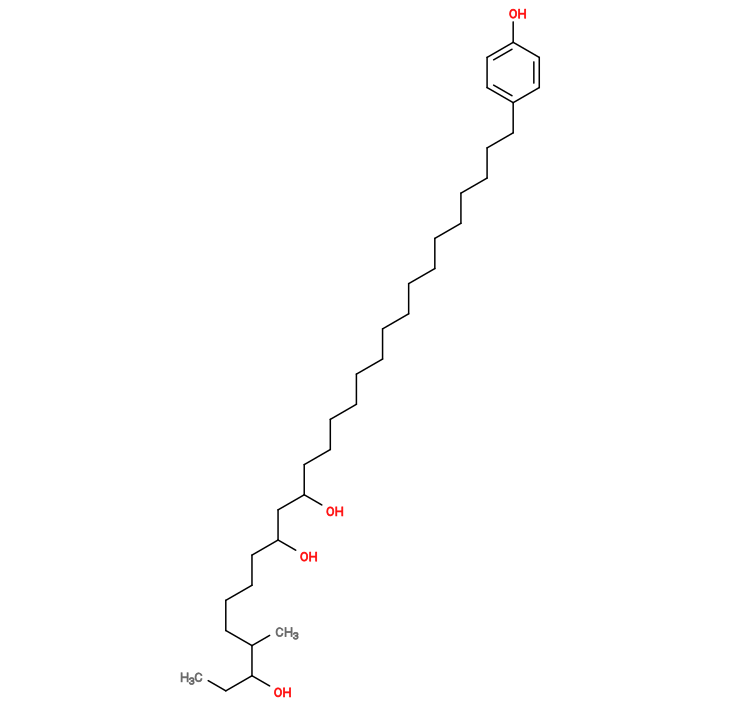 Subst // Subst = SMILES CCC(O)C(C)CCCCC(O)CC(O)CCCCCCCCCCCCCCCCc1ccc(O)cc1