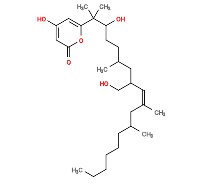 Subst // Subst = SMILES CCCCCCC(C)C/C(C)=C\C(CO)CC(C)CCC(C(C1=CC(O)=CC(O1)=O)(C)C)O
