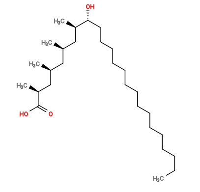 Subst // Subst = SMILES CCCCCCCCCCCCCCC[C@@H](O)[C@H](C)C[C@H](C)C[C@H](C)C[C@H](C)C(O)=O