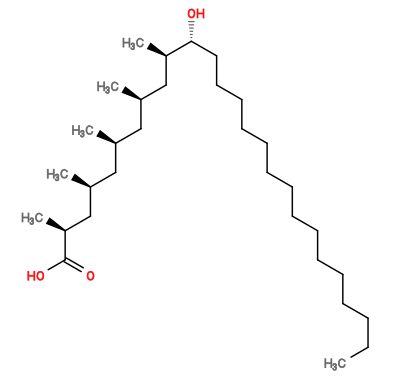 Subst // Subst = SMILES CCCCCCCCCCCCCCC[C@@H](O)[C@H](C)C[C@H](C)C[C@H](C)C[C@H](C)C[C@H](C)C(O)=O