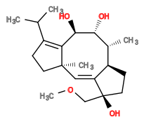 Subst // Subst = SMILES COC[C@@]1(O)CC[C@H]2/C1=C\[C@@]3(C)CCC(C(C)C)=C3[C@@H](O)[C@H](O)[C@@H]2C