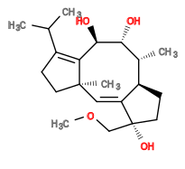 Subst // Subst = SMILES COC[C@]1(O)CC[C@H]2/C1=C\[C@@]3(C)CCC(C(C)C)=C3[C@@H](O)[C@H](O)[C@@H]2C