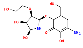 Subst // Subst = SMILES N/C2=C(O)/C(=O)C(O[C@H]1N[C@@H](O)[C@@H](O)[C@H]1OCCO)C(CO)C2