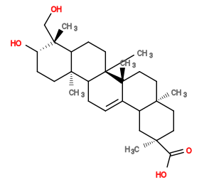 Subst // Subst = SMILES O=C([C@@]1(C)CC2C3=CCC4[C@@]5(C)CC[C@H](O)[C@](C)(CO)C5CC[C@@]4(C)[C@]3(C)CC[C@@]2(C)CC1)O