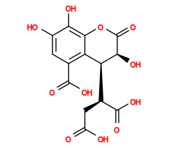 Subst // Subst = SMILES O=C(O)C[C@H](C(=O)O)[C@H]2c1c(C(=O)O)cc(O)c(O)c1OC(=O)[C@H]2O