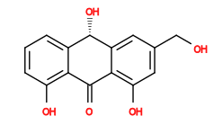 Subst // Subst = SMILES O=C2c1c(O)cccc1[C@H](O)c3cc(CO)cc(O)c23