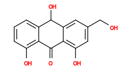 Subst // Subst = SMILES O=C2c1c(O)cccc1C(O)c3cc(CO)cc(O)c23
