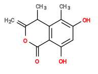 Subst // Subst = SMILES O=C3O/C(=C)C(c2c3c(O)cc(O)c2C)C