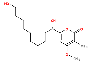 Subst // Subst = SMILES O=c1c(C)c(OC)cc([C@@H](O)CCCCCCCCCO)o1