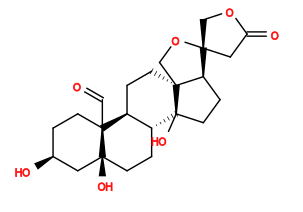Subst // Subst = SMILES O[C@@]12[C@H](CC[C@@]3(O)[C@]4(C=O)CC[C@H](O)C3)[C@@H]4CC[C@@]15CO[C@@]6(COC(C6)=O)[C@H]5CC2