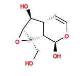 Subst // Subst = SMILES O[C@H]1[C@]2([C@@]([H])(C=CO1)[C@@H]([C@H]3[C@@]2(O3)CO)O)[H]