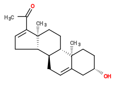 Subst // Subst = SMILES O[C@H]1CC[C@]2(C)[C@@]3([H])CC[C@]4(C)C(C(C)=O)=CC[C@@]4([H])[C@]3([H])CC=C2C1