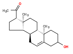 Subst // Subst = SMILES O[CH]1CC[C@]2(C)[C@@]3([H])CC[C@]4(C)[C@@H](C(C)=O)CC[C@@]4([H])[C@]3([H])CC=C2C1