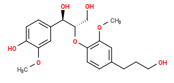 Subst // Subst = SMILES OC[C@H](OC1=C(C=C(C=C1)CCCO)OC)[C@@H](C2=CC=C(C(OC)=C2)O)O