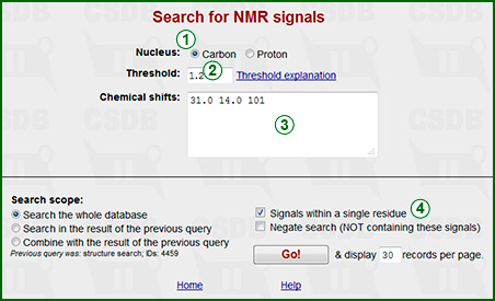 NMR data search