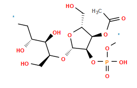 *C[C@@H](O)[C@@H](O)[C@H](CO)O[C@@H]1O[C@H](CO)[C@@H](OC(C)=O)[C@H]1OP(=O)(O)O*