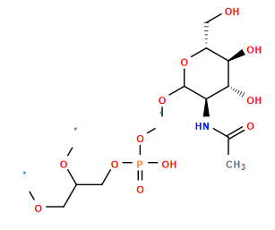 [2*]OCC(COP(=O)(O)O[1*]OC1O[C@H](CO)[C@@H](O)[C@H](O)[C@H]1NC(C)=O)O[2*]