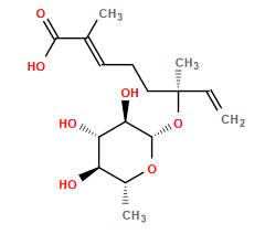C=C[C@](C)(CC/C=C(\C)C(=O)O)O[C@@H]1O[C@H](C)[C@@H](O)[C@H](O)[C@H]1O
