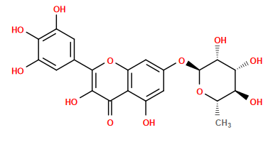 C[C@@H]1O[C@@H](Oc2cc(O)c3c(=O)c(O)c(-c4cc(O)c(O)c(O)c4)oc3c2)[C@H](O)[C@H](O)[C@H]1O