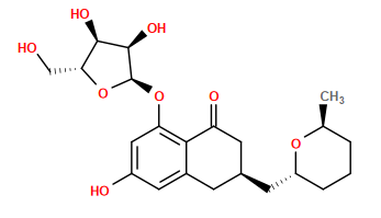 C[C@H]1CCC[C@H](C[C@@H]2CC(=O)c3c(cc(O)cc3O[C@H]3O[C@H](CO)[C@@H](O)[C@H]3O)C2)O1