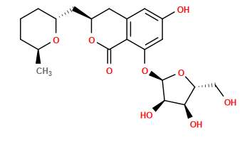 C[C@H]1CCC[C@H](C[C@H]2Cc3cc(O)cc(O[C@H]4O[C@H](CO)[C@@H](O)[C@H]4O)c3C(=O)O2)O1