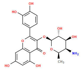 C[C@H]1O[C@@H](Oc2c(-c3ccc(O)c(O)c3)oc3cc(O)cc(O)c3c2=O)[C@H](O)[C@@H](O)[C@H]1N