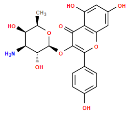 C[C@H]1O[C@@H](Oc2c(-c3ccc(O)cc3)oc3cc(O)cc(O)c3c2=O)[C@H](O)[C@@H](N)[C@H]1O