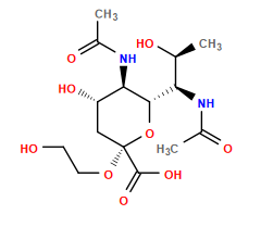 CC(=O)N[C@H]([C@H](C)O)[C@@H]1O[C@@](OCCO)(C(=O)O)C[C@H](O)[C@H]1NC(C)=O
