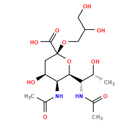 CC(=O)N[C@H]1[C@@H](O)C[C@](OCC(O)CO)(C(=O)O)O[C@H]1[C@@H](NC(C)=O)[C@@H](C)O