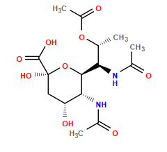 CC(=O)N[C@H]1[C@H]([C@H](NC(C)=O)[C@@H](C)OC(C)=O)O[C@](O)(C(=O)O)C[C@H]1O